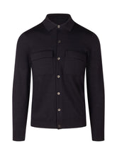 KNIT DE MONSIEUR - Camicia in Lana Merino con Tasche Applicate - Blu - LIDIASHOPPING® - Official Website